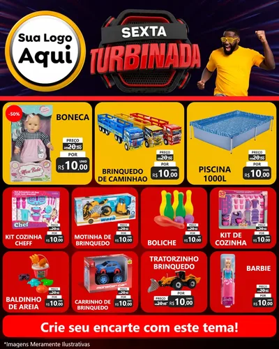 Modelo de Rede Social para Feed Instagram com o tema Sexta Turbinada para Brinquedos