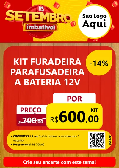 Modelo de Cartaz para Cartaz A4 Vertical com o tema Setembro Imbatível para Maquinas e Ferramentas