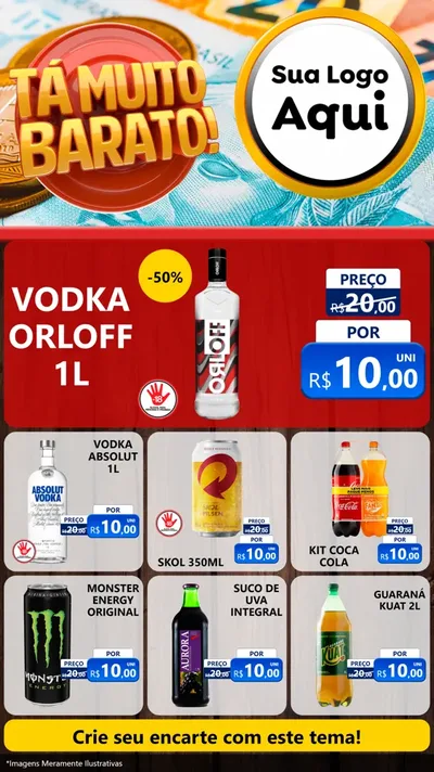 Modelo de Rede Social para Stories com o tema Está Muito Barato para Distribuidora de bebidas