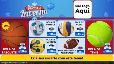 Modelo de TV para TV Horizontal com o tema Ofertas de Inverno para Artigos Esportivos