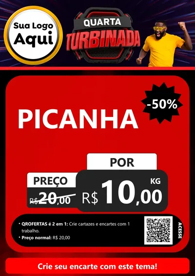 Modelo de Cartaz para Cartaz A4 Vertical com o tema Quarta Turbinada para Açougue