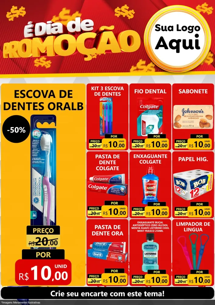 Modelo de Encarte para Encarte A4 Vertical com o tema É Dia De Promoção para Higiene Pessoal