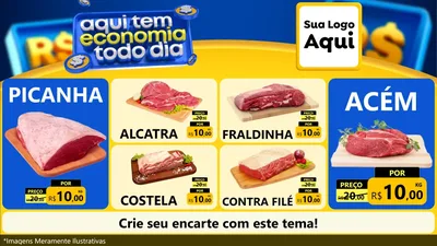 Modelo de TV para TV Horizontal com o tema Aqui Tem Economia Todo Dia para Açougue