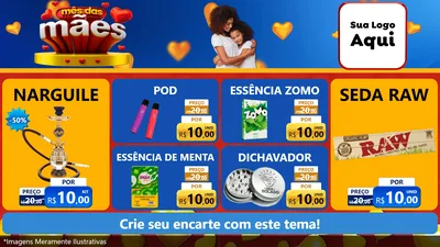 Modelo de TV para TV Horizontal com o tema Mês das Mães para Tabacaria