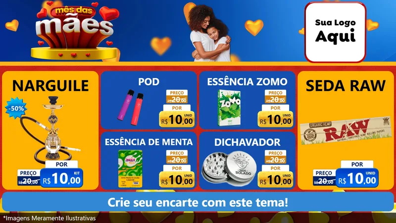 Modelo de TV para TV Horizontal com o tema Mês das Mães para Tabacaria