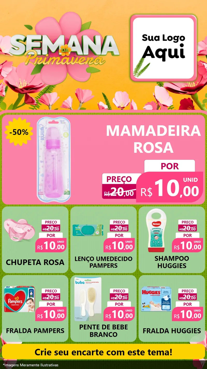 Modelo de Rede Social para Stories com o tema Semana da Primavera para Bebês