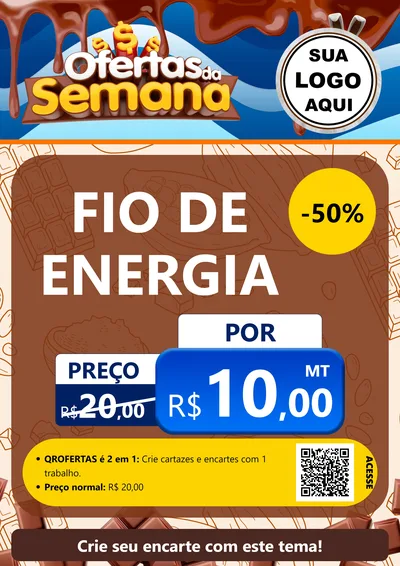 Modelo de Cartaz para Cartaz A4 Vertical com o tema Ofertas da Semana - Páscoa para Materiais Elétricos