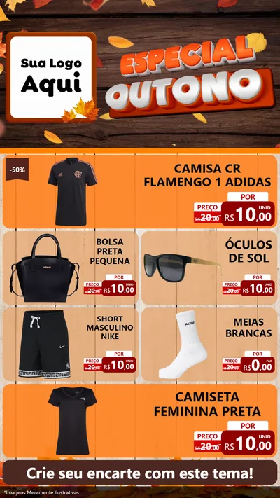 Modelo de TV para TV Vertical com o tema Especial Outono para Roupas e acessórios