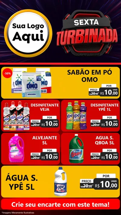 Modelo de TV para TV Vertical com o tema Sexta Turbinada para Produtos de Limpeza