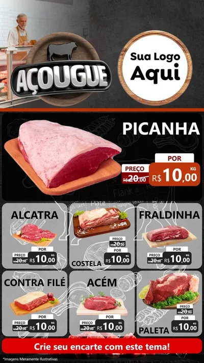Modelo de Rede Social para Stories com o tema Açougue para Açougue