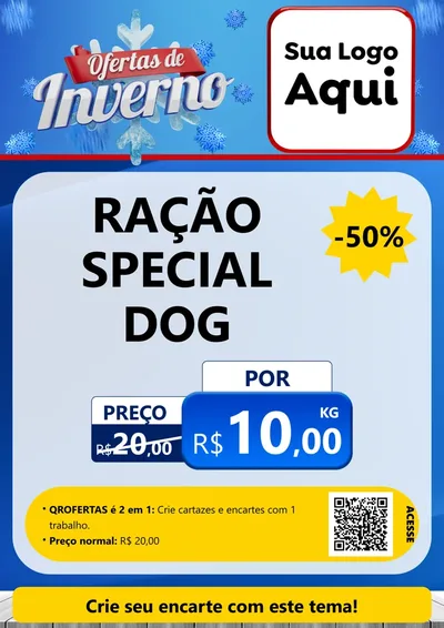 Modelo de Cartaz para Cartaz A4 Vertical com o tema Ofertas de Inverno para Pet Shop