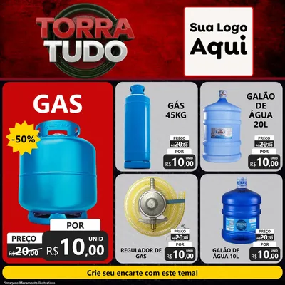 Modelo de Rede Social para Feed Facebook com o tema Torra Tudo para Água e gás