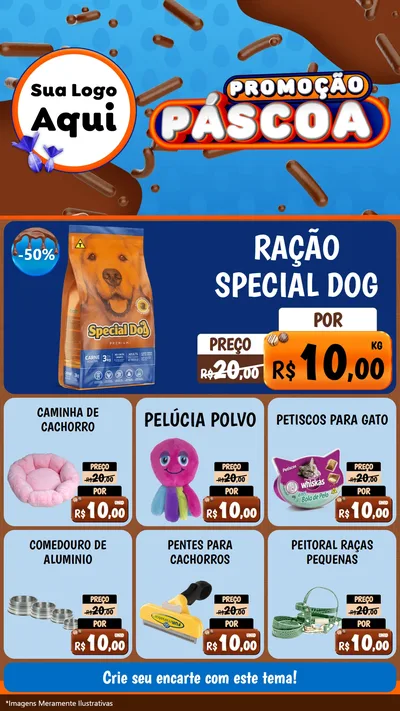 Modelo de Rede Social para Stories com o tema Promoção Páscoa para Pet Shop