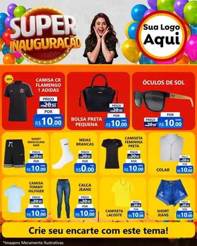 Modelo de Rede Social para Feed Instagram com o tema Super Inauguração para Roupas e acessórios