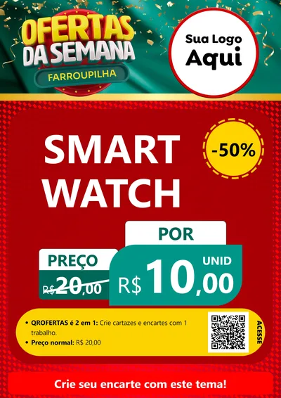 Modelo de Cartaz para Cartaz A4 Vertical com o tema Ofertas da Semana Farroupilha para Informática