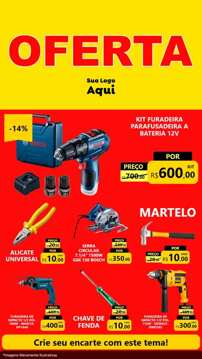 Modelo de Rede Social para Stories com o tema OFERTA - Vermelho Cartaz para Maquinas e Ferramentas