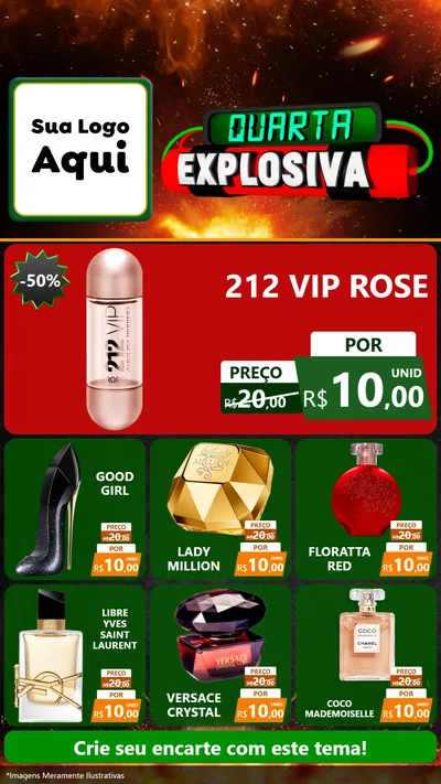 Modelo de Rede Social para Stories com o tema Quarta Explosiva para Perfumes