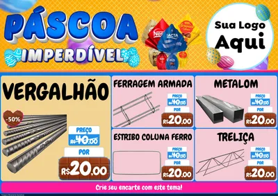 Modelo de Encarte para Encarte A4 Horizontal com o tema Páscoa Imperdível para Ferragens