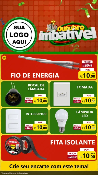 Modelo de TV para TV Vertical com o tema Outubro Imbatível para Materiais Elétricos
