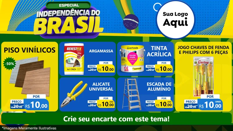Modelo de TV para TV Horizontal com o tema Especial Independência do Brasil para Material para Construção