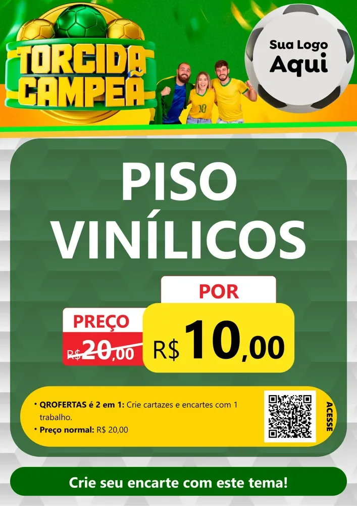 Modelo de Cartaz para Cartaz A4 Vertical com o tema Torcida Campeã - Copa para Material para Construção