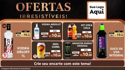 Modelo de TV para TV Horizontal com o tema Ofertas Irresistíveis! para Distribuidora de bebidas