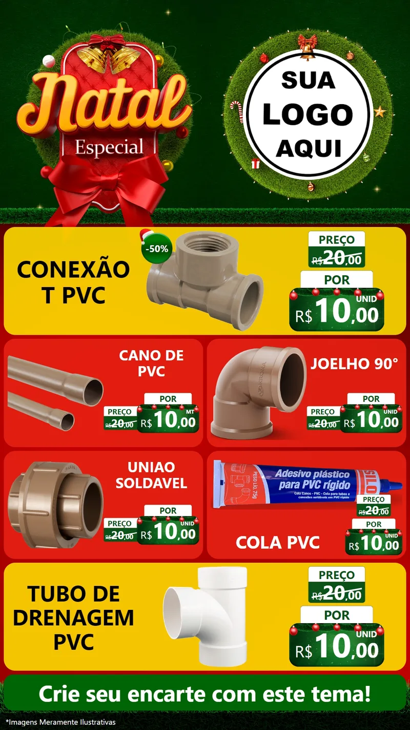 Modelo de TV para TV Vertical com o tema Natal Especial para Tubos e conexões