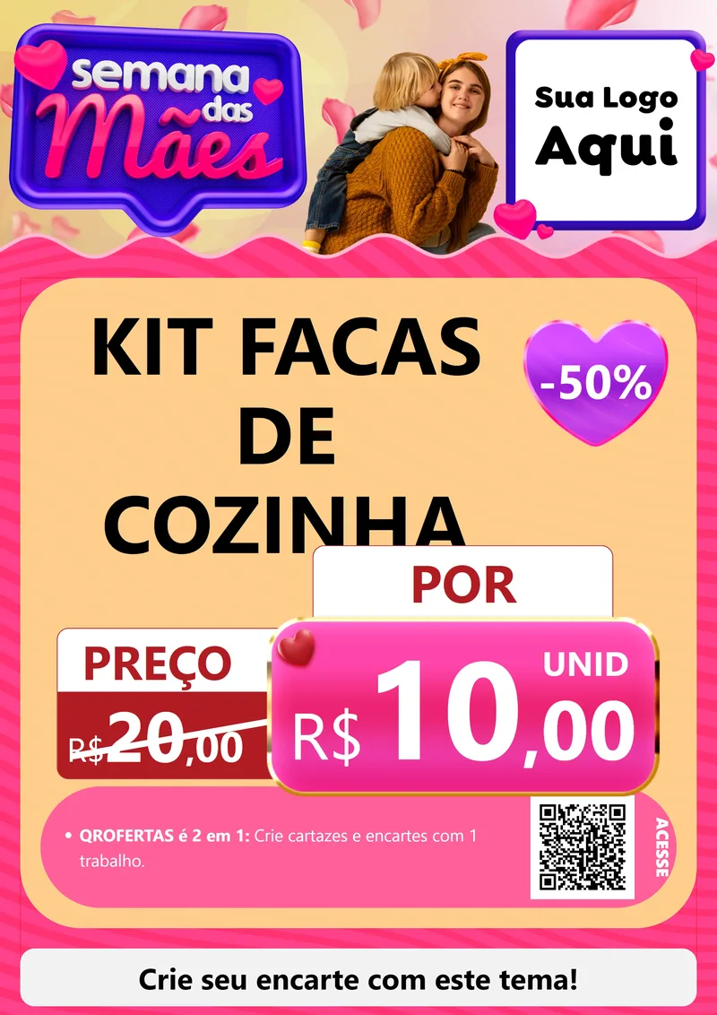 Modelo de Cartaz para Cartaz A4 Vertical com o tema Semana das Mães para Utilidades Domésticas
