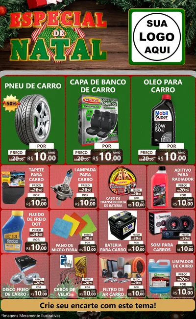 Modelo de Encarte para Encarte Grande com o tema Especial de Natal para Auto peças