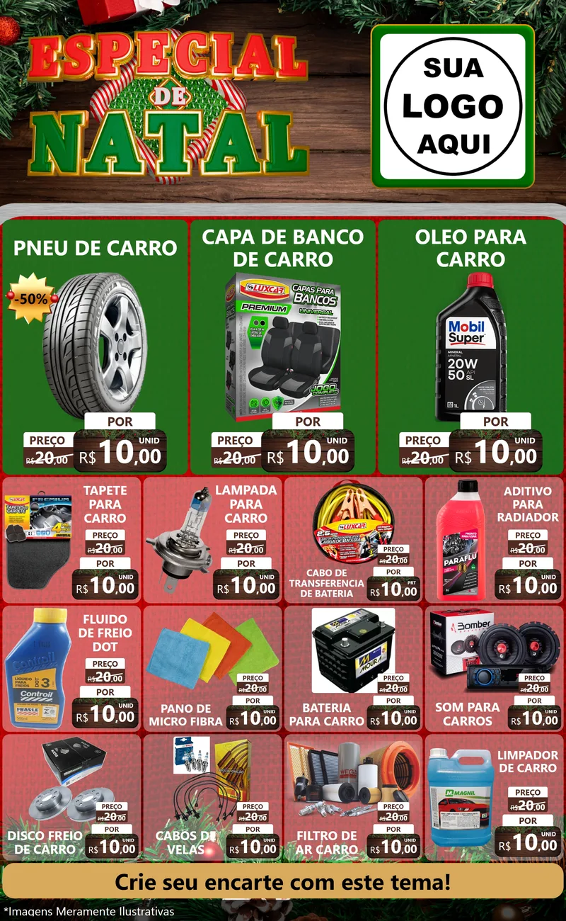 Modelo de Encarte para Encarte Grande com o tema Especial de Natal para Auto peças