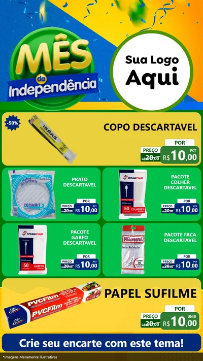 Modelo de TV para TV Vertical com o tema Mês da Independência para Embalagens