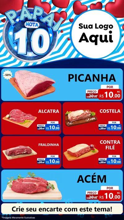 Modelo de TV para TV Vertical com o tema Papai Nota 10 para Açougue