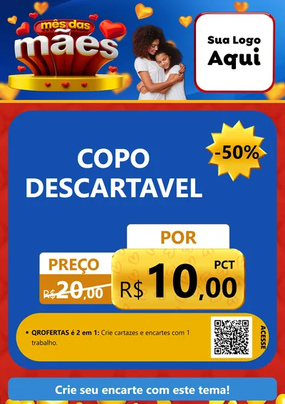 Modelo de Cartaz para Cartaz A4 Vertical com o tema Mês das Mães para Embalagens