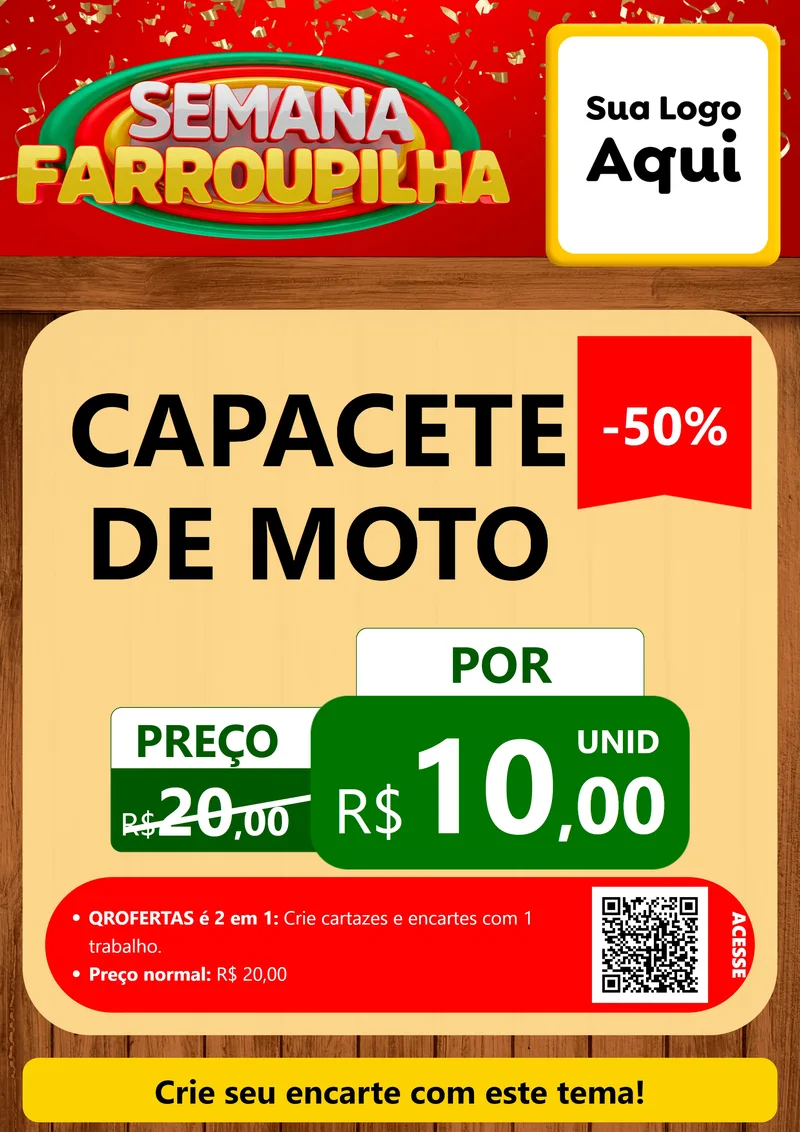 Modelo de Cartaz para Cartaz A4 Vertical com o tema Semana Farroupilha para Moto peças