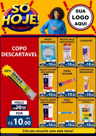 Modelo de Encarte para Encarte A4 Vertical com o tema Só Hoje! para Embalagens