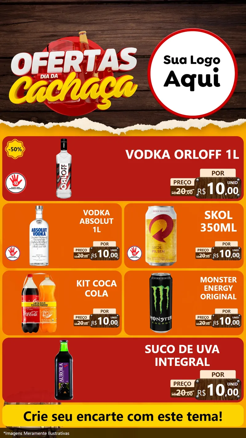 Modelo de TV para TV Vertical com o tema Ofertas Dia da Cachaça para Distribuidora de bebidas