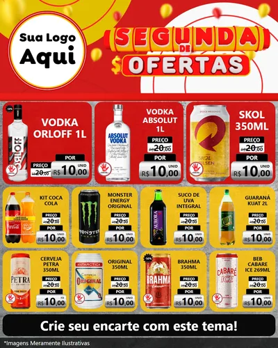 Modelo de Rede Social para Feed Instagram com o tema Segunda de Ofertas para Distribuidora de bebidas