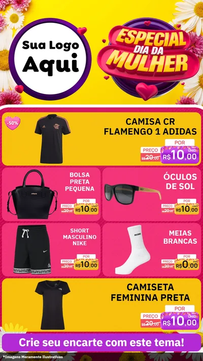 Modelo de TV para TV Vertical com o tema Especial Dia da Mulher para Roupas e acessórios