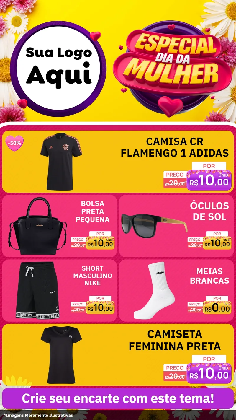 Modelo de TV para TV Vertical com o tema Especial Dia da Mulher para Roupas e acessórios