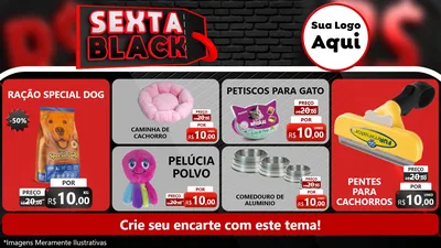 Modelo de TV para TV Horizontal com o tema Sexta Black para Pet Shop