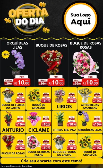 Modelo de Encarte para Encarte Grande com o tema Oferta Do Dia para Floricultura e jardim