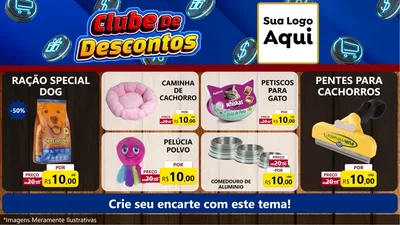 Modelo de TV para TV Horizontal com o tema Clube de Descontos para Pet Shop