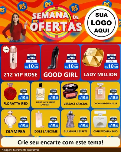 Modelo de Rede Social para Feed Instagram com o tema Semana de Ofertas para Perfumes