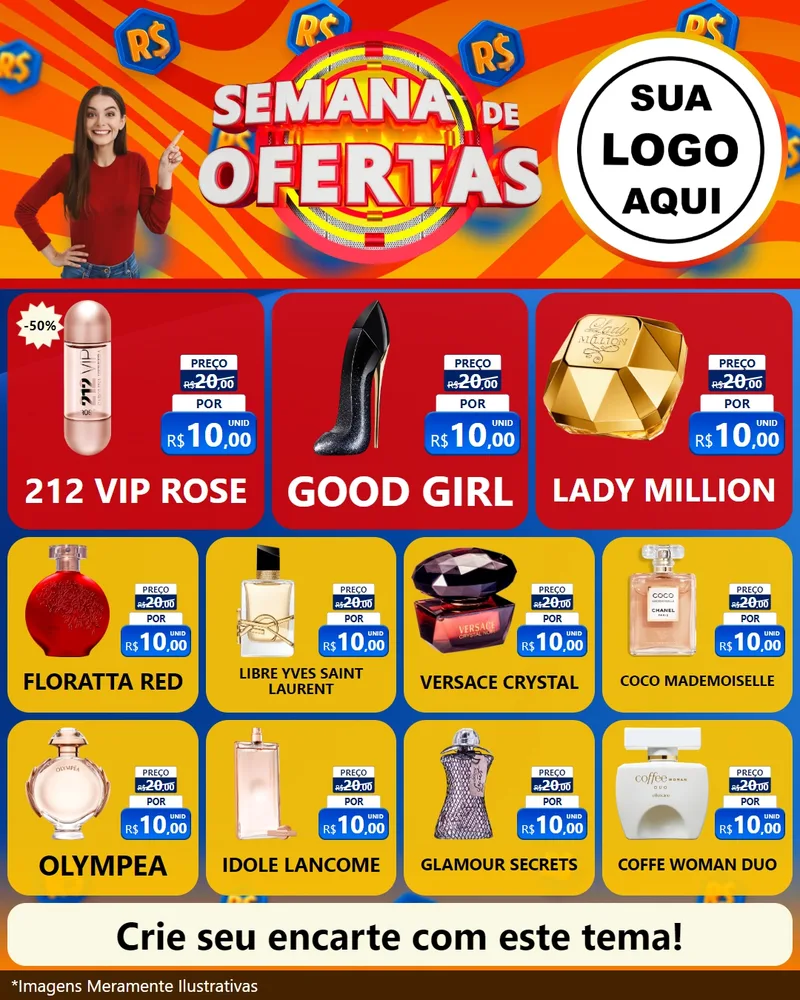 Modelo de Rede Social para Feed Instagram com o tema Semana de Ofertas para Perfumes