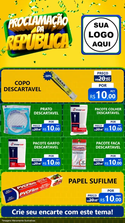 Modelo de TV para TV Vertical com o tema Proclamação da República para Embalagens