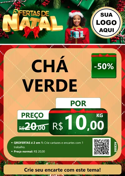 Modelo de Cartaz para Cartaz A4 Vertical com o tema Ofertas de Natal para Produtos Naturais