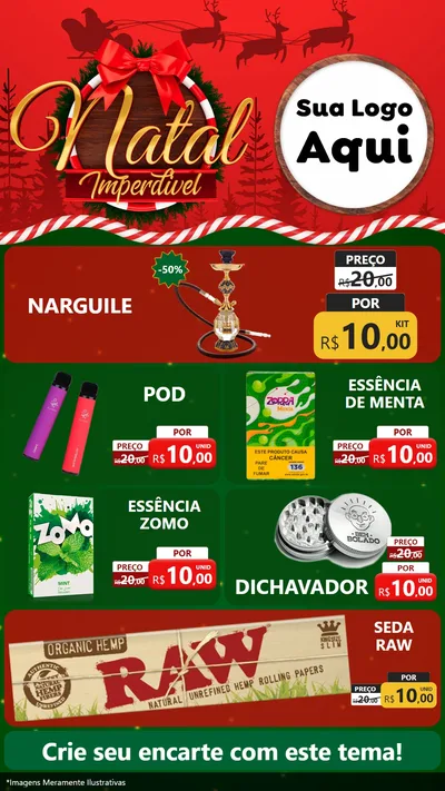 Modelo de TV para TV Vertical com o tema Natal Imperdível para Tabacaria