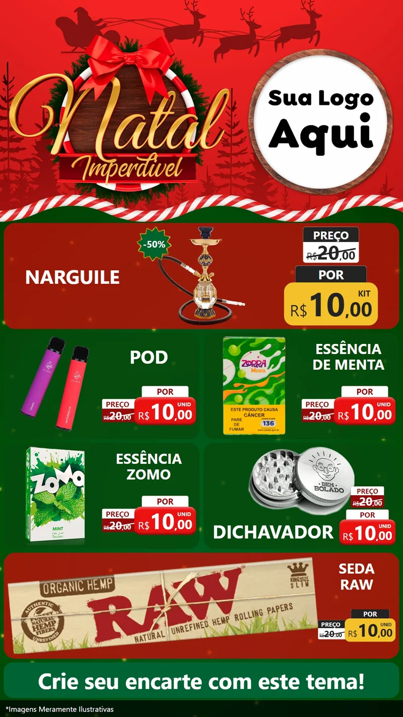 Modelo de TV para TV Vertical com o tema Natal Imperdível para Tabacaria