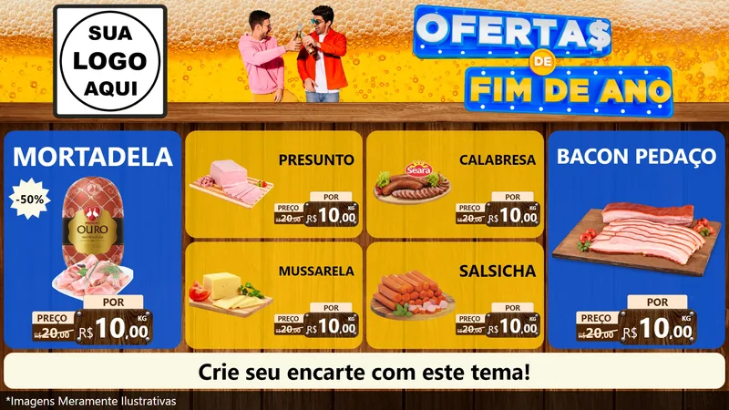 Modelo de TV para TV Horizontal com o tema Ofertas de Fim de Ano para Frios e Laticínios