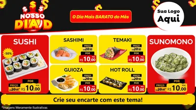 Modelo de TV para TV Horizontal com o tema Nosso Dia D para Comida japonesa